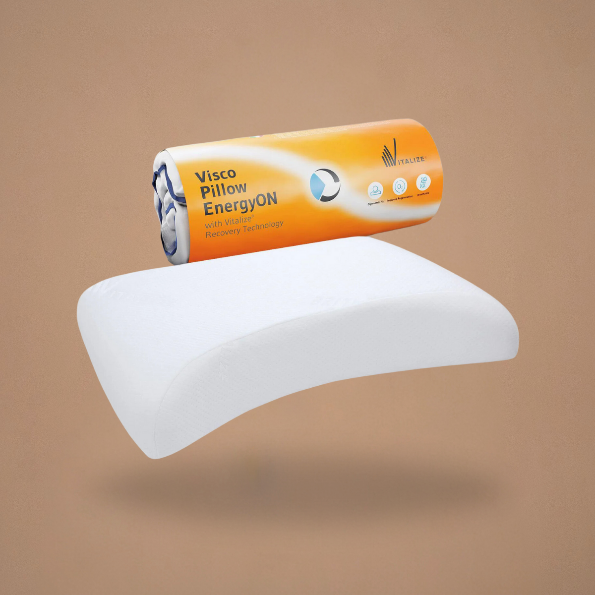 EnergyOn Kopfkissen für bessere Regeneration mit Vitalize Bezug / Visco Kern - Third of Life