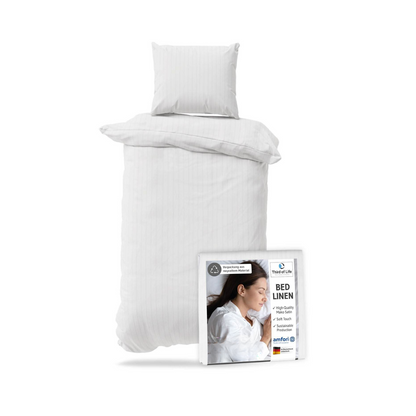 Mako-Satin Bettwäsche ELLA - 100% Baumwolle - STANDARD 100 by OEKO-TEX® – warm & flauschig - Third of Life