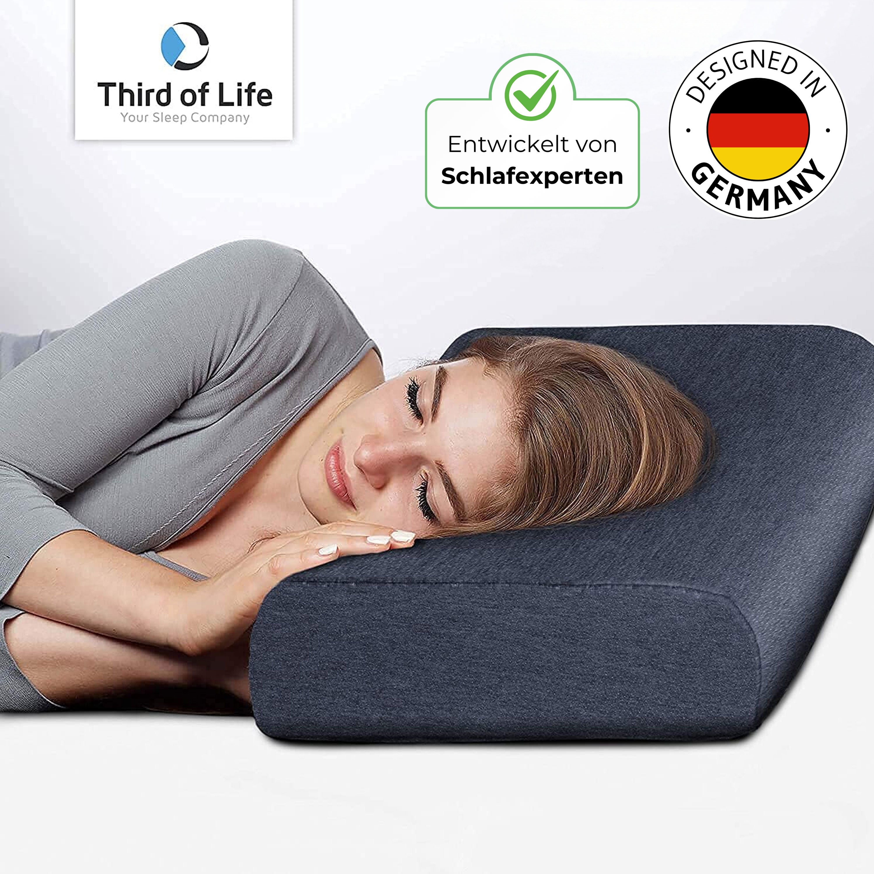 HADAR wave Nackensütz-Kopfkissen mit Nackenwelle, anpassbar   aus Visco Schaum - Third of Life