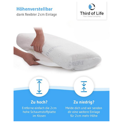 HADAR Nackenstützkissen, höhenverstellbar und ergonomisch aus Visco Schaum - Third of Life
