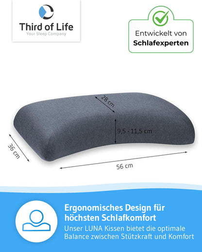 LUNA QuickDry Nackenstützkissen mit Schulterbogen, höhenverstellbar - Third of Life