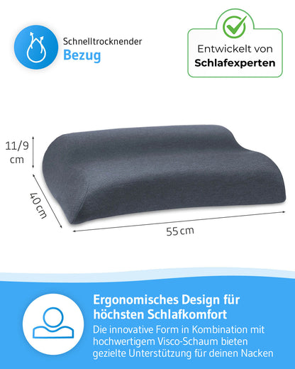 MATAR Nackenstützkissen mit Nackenwelle, höhenverstellbar aus Visco Schaum - Third of Life