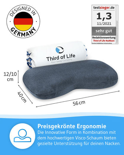 NuMOON QuickDry Nackenstützkissen mit Bambus-Aktivkohle aus Visco Schaum - Third of Life