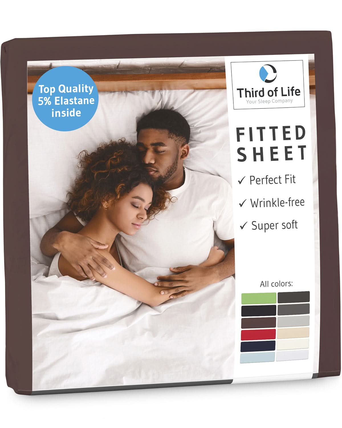 Spannbettlaken mit Elasthan BENE, faltenfrei und bügelfrei, supersoft und atmungsaktiv - Third of Life