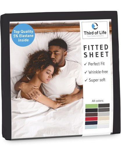 Spannbettlaken mit Elasthan BENE, faltenfrei und bügelfrei, supersoft und atmungsaktiv - Third of Life