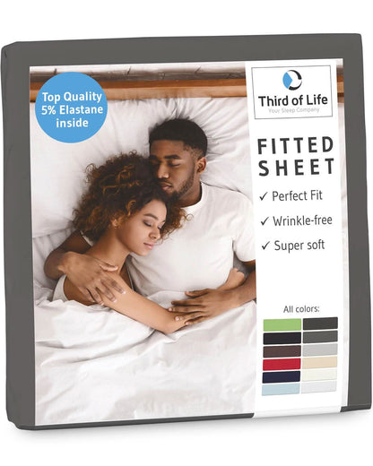 Kindergrößen: Spannbettlaken mit Elasthan BENE faltenfrei und bügelfrei, supersoft und atmungsaktiv - Third of Life
